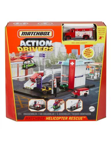 MATCHBOX Action Drivers Helicopter Rescue Playset Μικρά Σετ Δράσης GVY82 